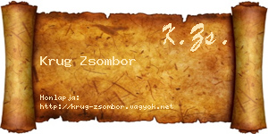 Krug Zsombor névjegykártya